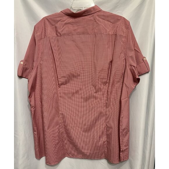 Chic-Fil-A TeamStyle Employee Shirt 3X Red White Gingham Buttoned Up Collar - Picture 2 of 7